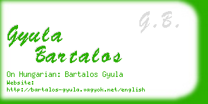 gyula bartalos business card